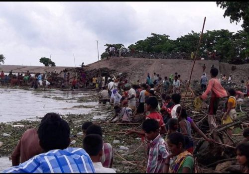 स्थानीयले जोखिम मोल्दै नारायणीबाट दाउरा झिक्दै